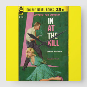 In At the Kill pulp novel cover Square Wall Clock