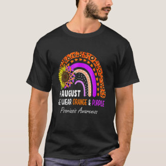 In August We Wear Orange & Purple Psoriasis Awaren T-Shirt
