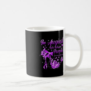 In August We Wear Purple Butterfly Overdose Awaren Coffee Mug