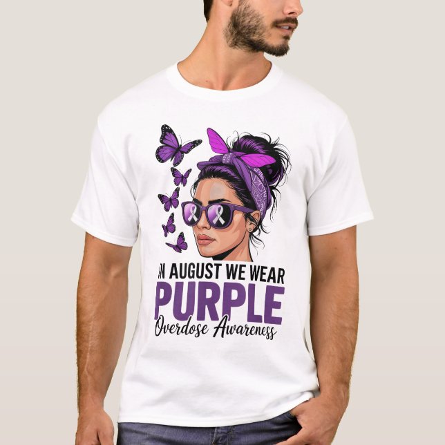 In August We Wear Purple International Overdose  T-Shirt (Front)