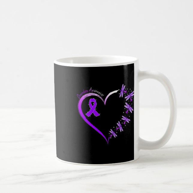 In August We Wear Purple Overdose Awareness Dragon Coffee Mug (Right)