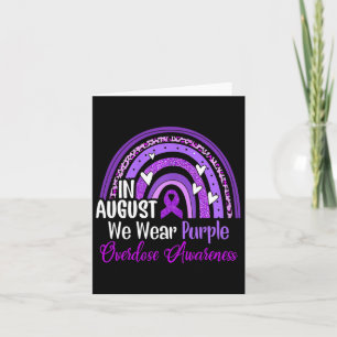 In August We Wear Purple Overdose Awareness Month Card