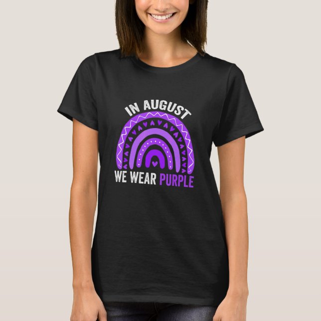 In August We Wear Purple Overdose Awareness Month T-Shirt (Front)