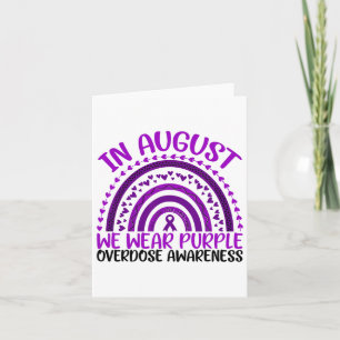 In August We Wear Purple Overdose Awareness Rainbo Card