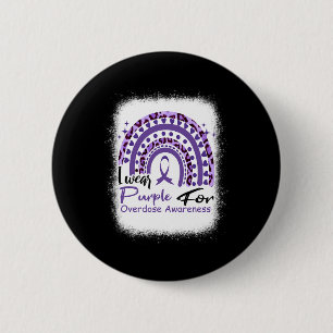 In August We Wear Purple Rainbow Overdose Awarenes 6 Cm Round Badge