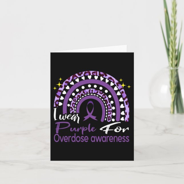In August We Wear Purple Rainbow Overdose Awarenes Card (Front)