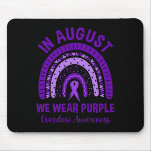 In August We Wear Purple Rainbow Overdose Awarenes Mouse Mat