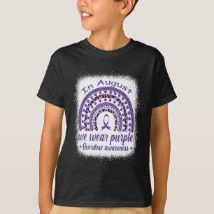 In August We Wear Purple Rainbow Overdose Awarenes T-Shirt
