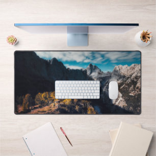 In awe of the mountains desk mat