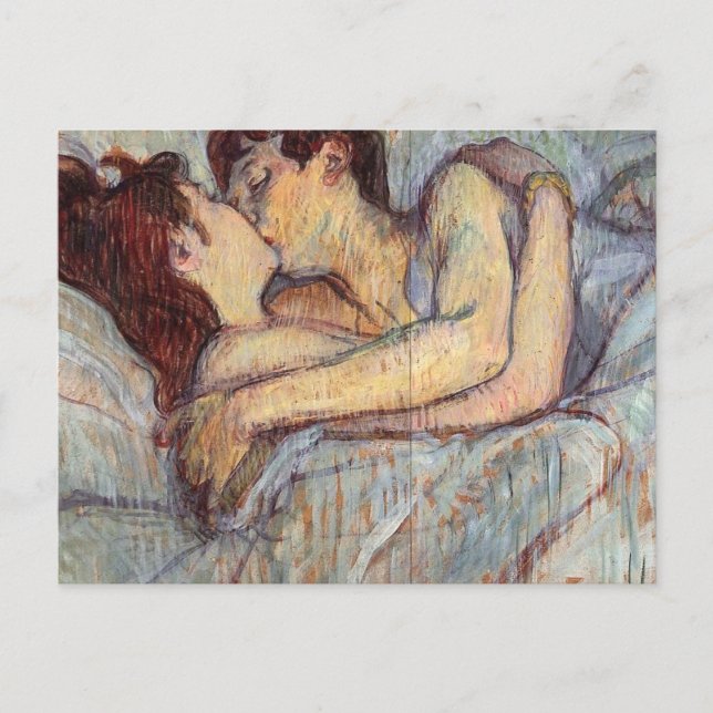 In Bed - The Kiss By Henri De Toulouse Postcard (Front)