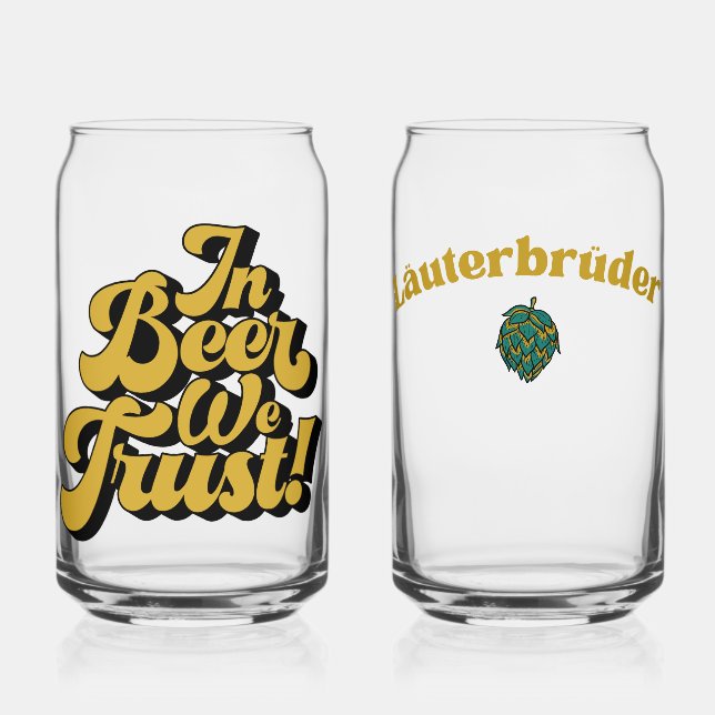 In Beer we trust Can Glass (Front)