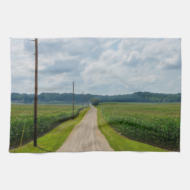 In Between Corn Fields Tea Towel (Horizontal)