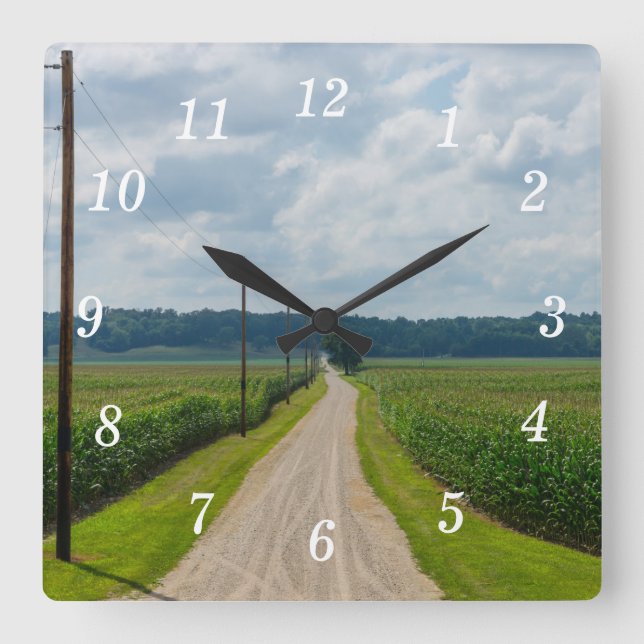 In Between Corn Fields Wall Clock (Front)