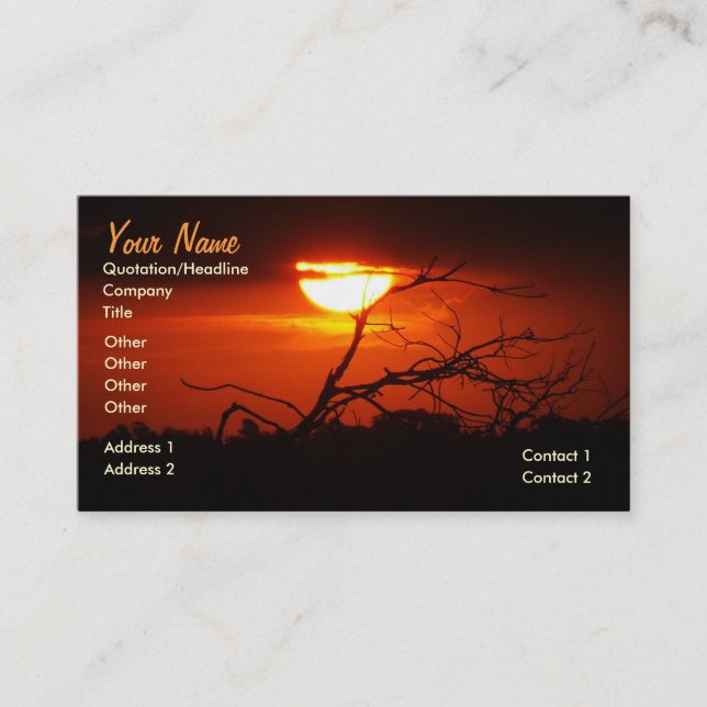 In Between the Sunset BUSINESS Card (Front)