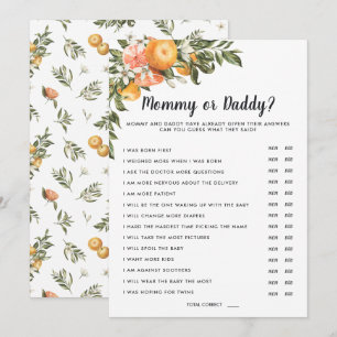 In Bloom Baby Shower Mummy or Daddy Game Invitation