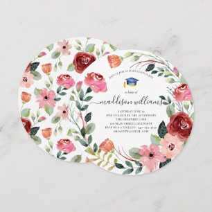 In Bloom   Blush Floral Graduation Party Invitation