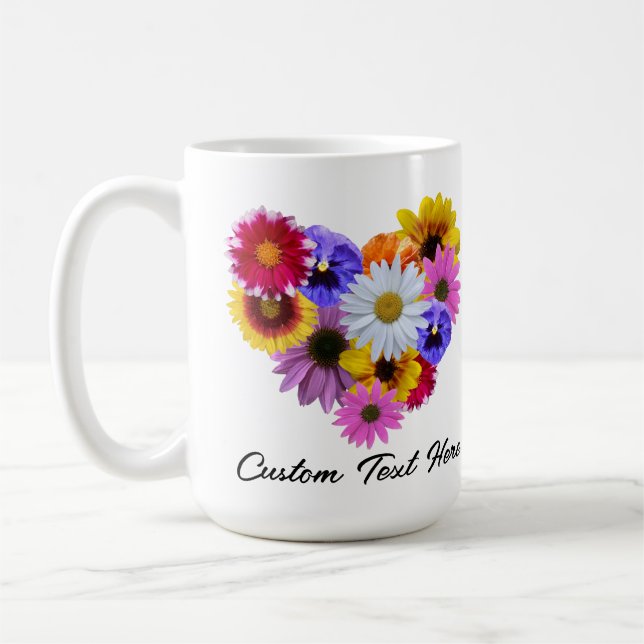 In Bloom - Heart Shaped Bouquet Coffee Mug (Left)