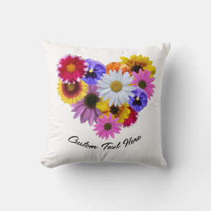 In Bloom - Heart Shaped Floral Bouquet Cushion