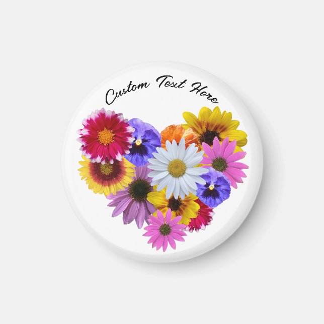 In Bloom - Heart Shaped Floral Bouquet Magnet (Front)