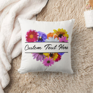 In Bloom - Heart shaped Floral Cushion