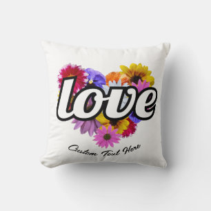 In Bloom - Love Heart Shaped Floral Bouquet Cushion