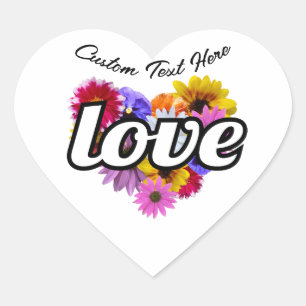 In Bloom - Love Heart Shaped Floral Bouquet Sticker