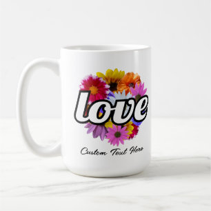 In Bloom - Love with Round Floral Bouquet Coffee Mug