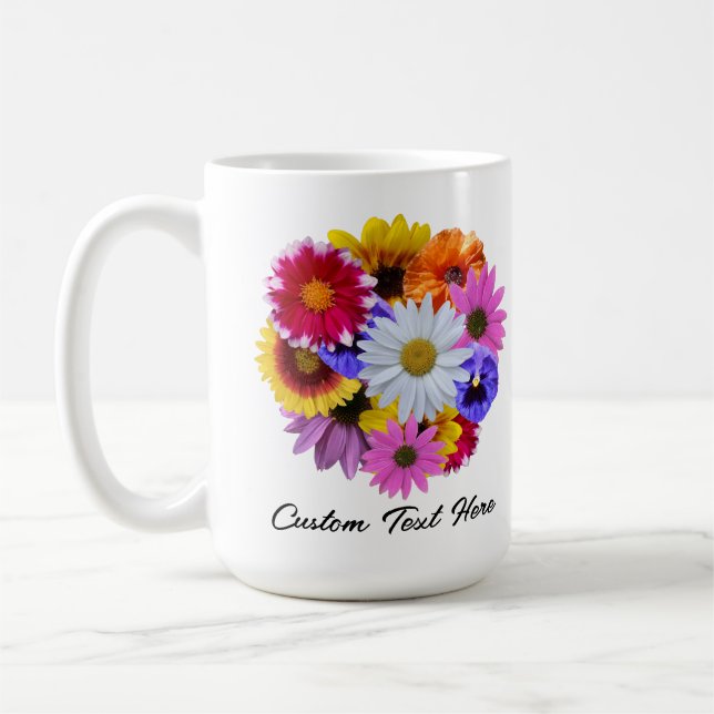 In Bloom - Round Floral Bouquet Coffee Mug (Left)