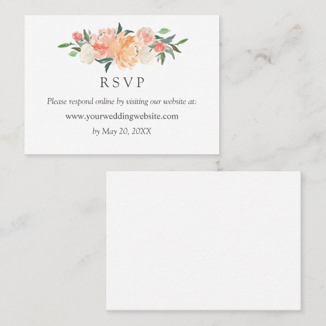 In bloom Wedding  RSVP Online Website Business Car Business Card (Front/Back)