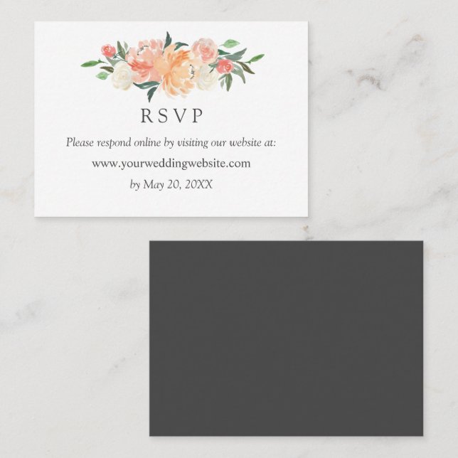 In bloom Wedding  RSVP Online Website Business Car Business Card (Front/Back)