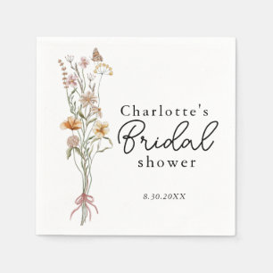 In Bloom Wildflower Floral Bridal Shower  Napkin