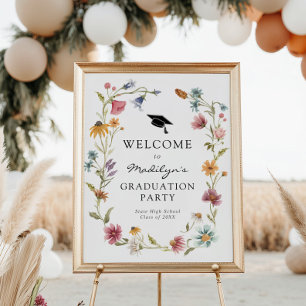 In Bloom Wildflower Graduation Party Welcome Sign