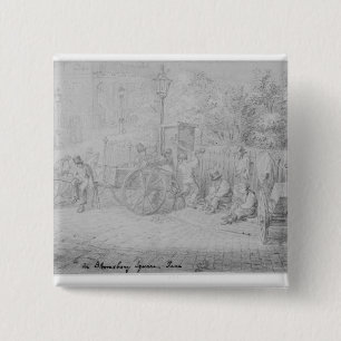 In Bloomsbury Square during the heat wave, 1828 15 Cm Square Badge