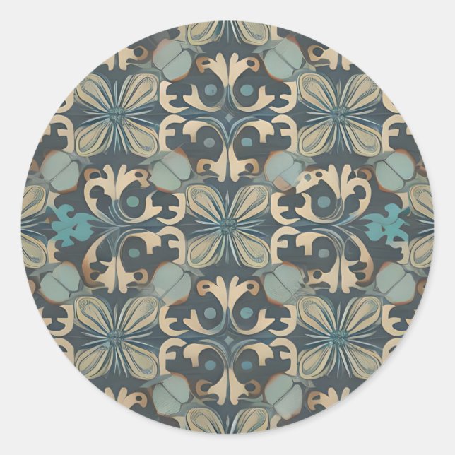 in blue classic round sticker (Front)