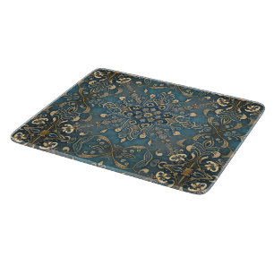 in blue cutting board