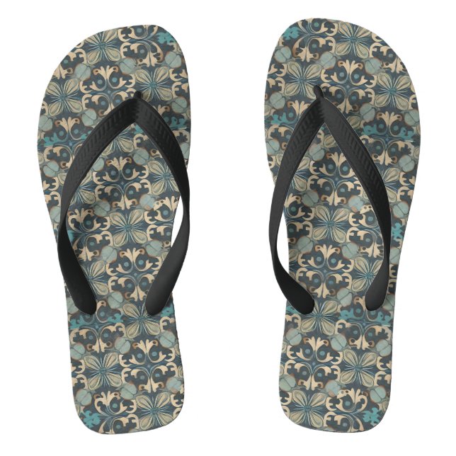 in blue flip flops (Footbed)