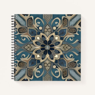 in blue notebook