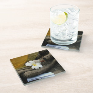 In Buddha's Hand Glass Coaster
