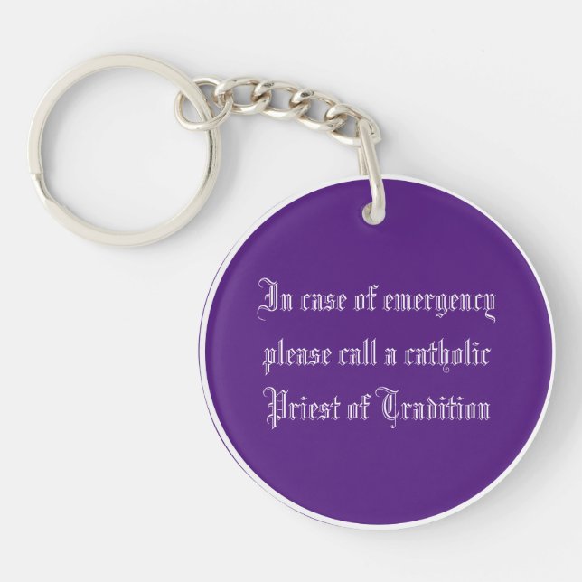 in case of emergency call a cathol key ring (Front)