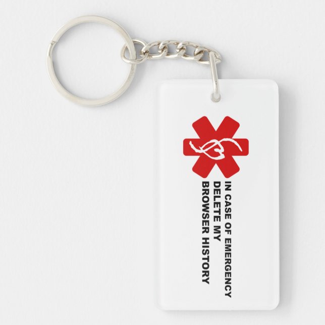 In Case of Emergency Delete My Browser History Key Ring (Front)