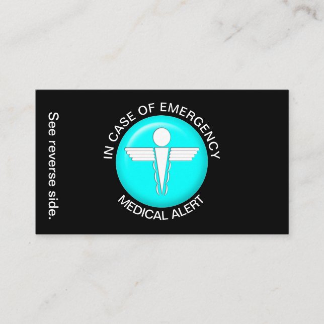 IN CASE OF EMERGENCY Medical Alert Card (Front)