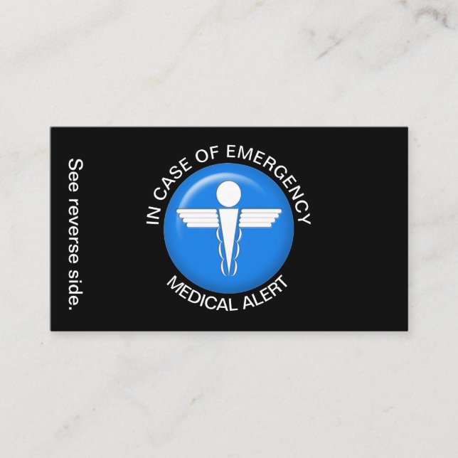 IN CASE OF EMERGENCY Medical Alert Card (Front)