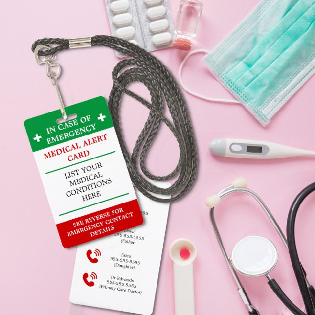 In case of emergency medical condition ICE card ID Badge (Creator Uploaded)