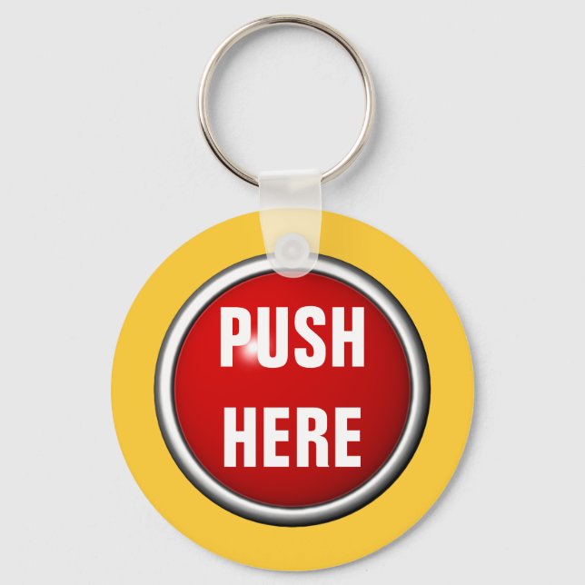 in case of emergency push here key ring (Front)