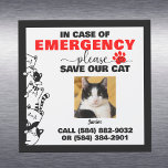 In Case of Emergency Save Cat With Custom Photo Car Magnet<br><div class="desc">In case of fire, accident, or emergency situation, you can help first responders account for your furry family member with this handy door sign. This product displays the name and photo of the cat for easy identification. Complete with customised phone number contact detail and conveniently magnetic for metal doors. "In...</div>