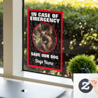 In Case Of Emergency Save German Shepherd Dog Window Cling