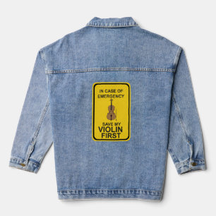 In case of Emergency Save My Violin First Denim Jacket