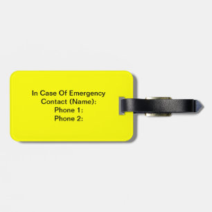In Case Of Emergency Tag