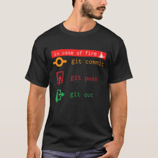 In Case Of Fire Git Commit Git Push Git Out T-Shirt