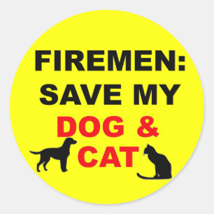 In Case of Fire Save My Dog and Cat Classic Round Sticker